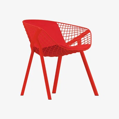 Made in Design Kobi Armchair - Metal / Large cushion by Alias Red