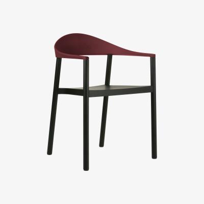 Made in Design Monza Stackable armchair - Plastic & painted wood by Plank Red/Black