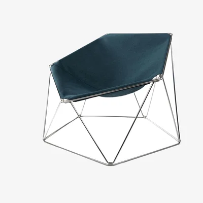 Made in Design Penta Armchair textile blue / 1970 design - Indoor/outdoor - Compagnie
