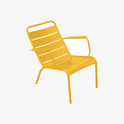 Made in Design Luxembourg Low armchair metal yellow / Aluminium - Fermob