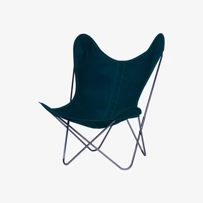 Made in Design AA Butterfly INDOOR Armchair - Cloth / Chromed structure by AA-New Design Green