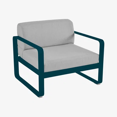 Made in Design Bellevie Padded armchair - / Grey fabric by Fermob Blue/Grey