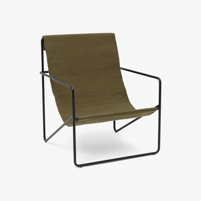 Made in Design Desert Armchair - / Black base - Recycled plastic bottles by Ferm Living Green