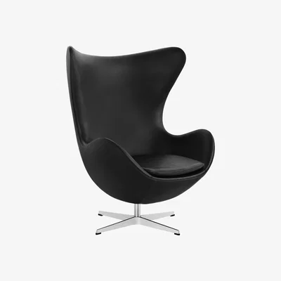 Made in Design Egg chair Swivel armchair   by Fritz Hansen Black