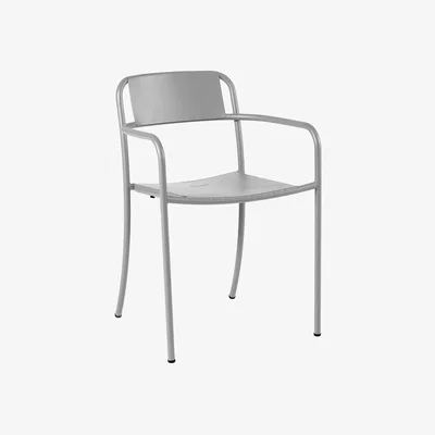 Made in Design Patio Stackable armchair - / Stainless steel by Tolix Grey