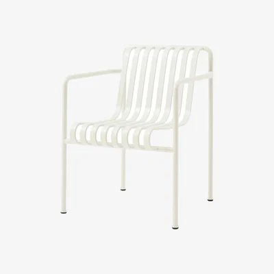 Made in Design Palissade Dining Large Stackable armchair metal white / Bouroullec, 2016 - Hay