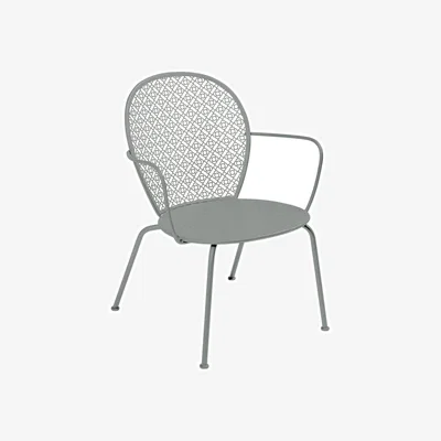 Made in Design Lorette Low armchair metal grey / Perforated metal - Fermob
