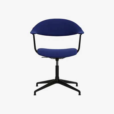 Made in Design Mynt Swivel armchair textile blue / Upholstered seat & back - Vitra