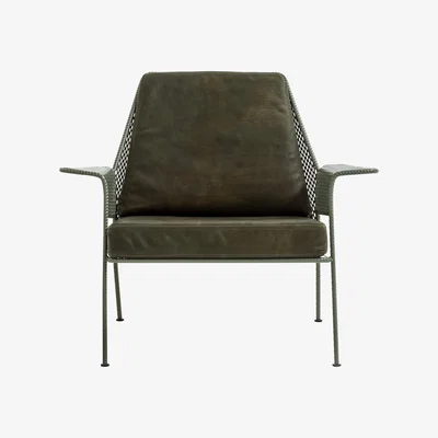 Made in Design Work is over Padded armchair by Diesel with Moroso Green