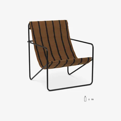 Made in Design Desert Armchair - / Black structure - Recycled plastic bottles by Ferm Living White/Brown/Beige