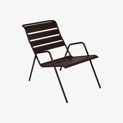 Made in Design Monceau Low armchair - Stackable by Fermob Brown
