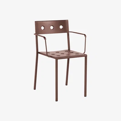 Made in Design Balcony Stackable armchair - / Steel by Hay Red