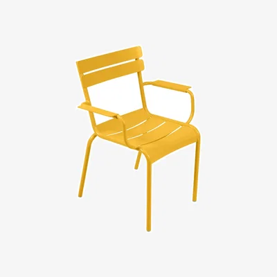 Made in Design Luxembourg Stackable armchair metal yellow / Aluminium - Fermob