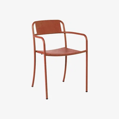 Made in Design Patio Stackable armchair - / Stainless steel by Tolix Red/Orange