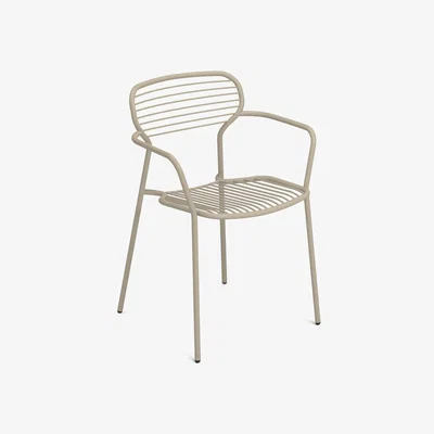 Made in Design Apero Stackable armchair - / Steel by Emu Beige