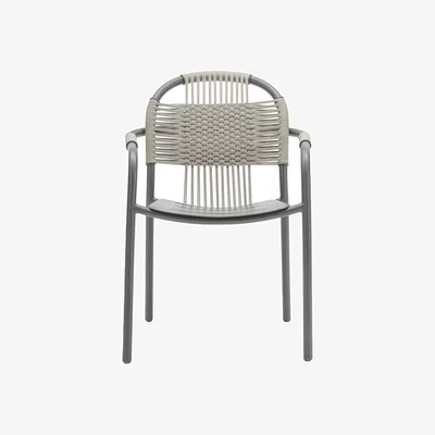 Made in Design Cleo Stackable armchair plastic material grey / Polypropylene rope - Vincent Sheppard