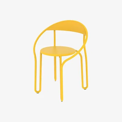Made in Design Huggy Bistro Chair Stackable armchair - / Aluminium by Maiori Yellow