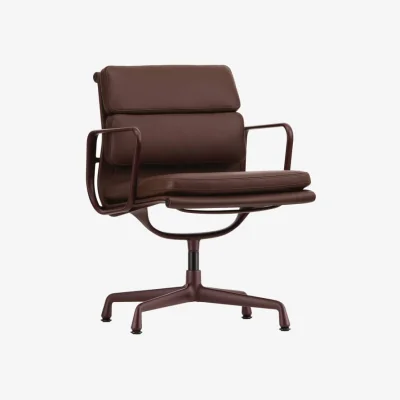 Made in Design Soft Pad EA 208 Swivel armchair leather brown / Eames (1969) - Vitra