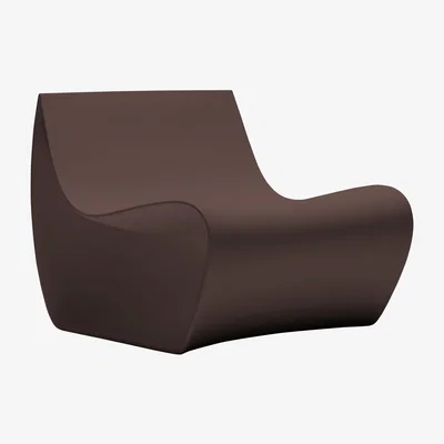 Made in Design Sign Matt Low armchair - Polyethylen by MDF Italia Orange/Brown/Metal