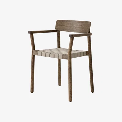 Made in Design Betty TK9 Stackable armchair wood brown / Linen straps - &tradition