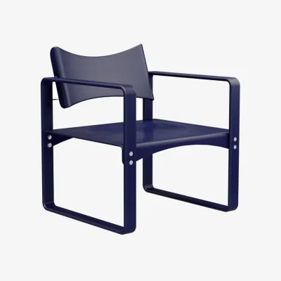 Made in Design Series 270 F Armchair wood blue / Verner Panton (1965) - Verpan