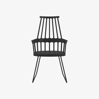 Made in Design Comback Armchair - Polycarbonate & metal sledge leg by Kartell Black