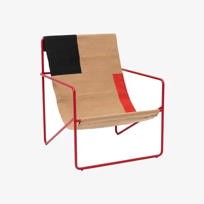 Made in Design Armchair Desert textile / Red structure - Recycled plastic bottles - Ferm Living