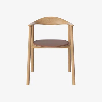 Made in Design Swing Armchair - / Leather seat by Bolia Natural wood