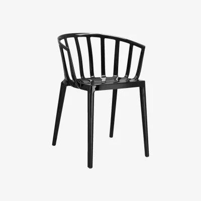Made in Design Venice Stackable armchair plastic material black - Kartell