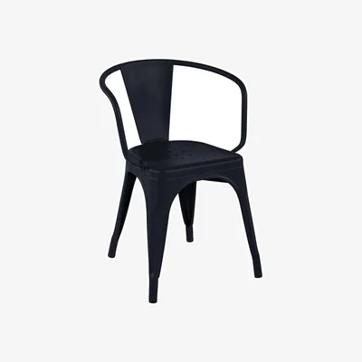 Made in Design A56 Indoor Stackable armchair metal blue / Steel Colour - For indoors - Tolix