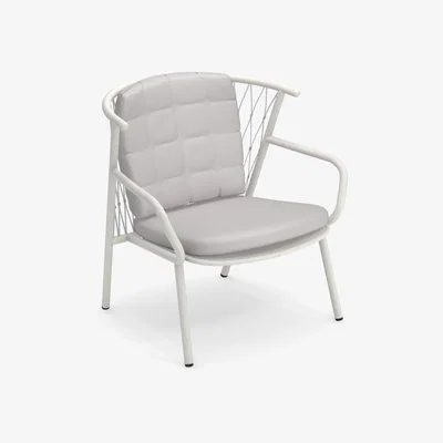 Made in Design Nef Low armchair - / Backrest H 83 cm by Emu White