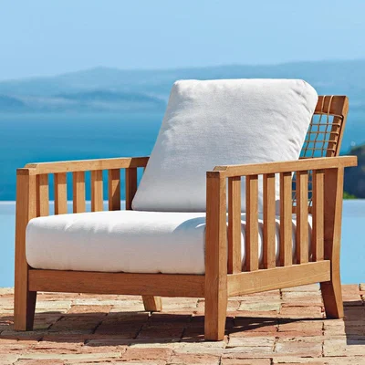 Made in Design Synthesis Padded armchair - / Teak & rope - Adjustable backrest by Unopiu White/Natural wood