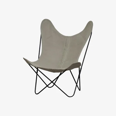Made in Design AA Butterfly Low armchair - Linen / Black structure by AA-New Design White