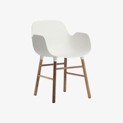 Made in Design Form Armchair - Walnut leg by Normann Copenhagen White/Natural wood