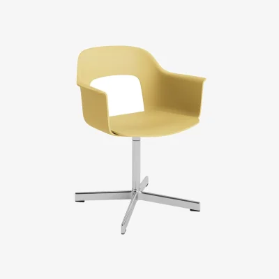Made in Design Layout 231 Swivel armchair plastic material yellow / Recycled - Hay