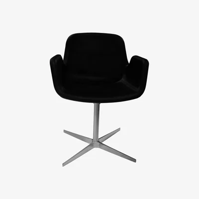 Made in Design Pass Swivel armchair - Padded / Leather by Lapalma Black