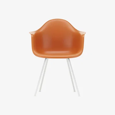Made in Design DAX - Eames Plastic Armchair Armchair - / (1950) - White legs by Vitra Orange