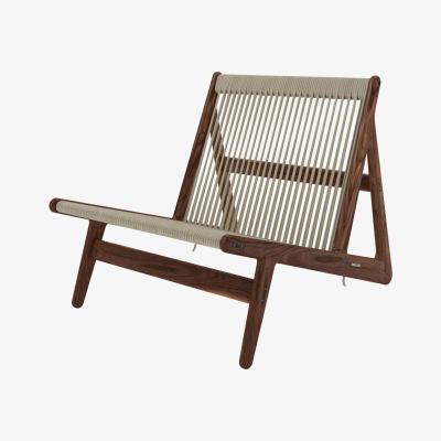 Made in Design MR01 Initial Lounge armchair - / Walnut & rope by Gubi Beige/Natural wood