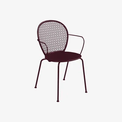 Made in Design Lorette Stackable armchair - / Perforated metal by Fermob Red
