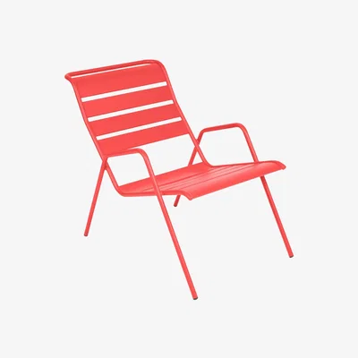 Made in Design Monceau Low armchair - Stackable by Fermob Red/Orange