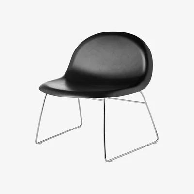 Made in Design 3D Low armchair - H 40 cm - Sledge - Wood seat by Gubi Black