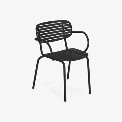 Made in Design Mom Stackable armchair - / Metal by Emu Black