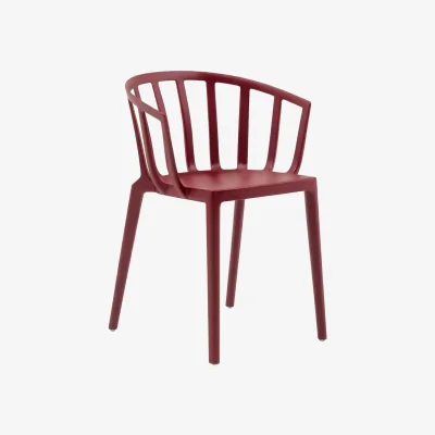 Made in Design Venice Stackable armchair plastic material red - Kartell