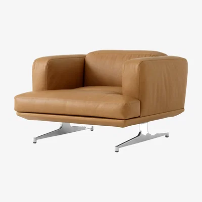 Made in Design Inland AV21 Padded armchair leather brown - &tradition