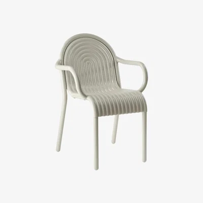 Made in Design Groove Stackable armchair metal beige - Tom Dixon