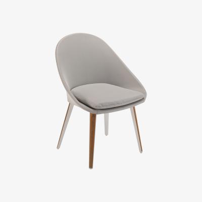 Made in Design Vanity Padded armchair - Fabric & teak by Vlaemynck Grey