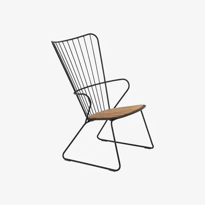 Made in Design Paon Low armchair - / Metal & bamboo by Houe Black/Natural wood