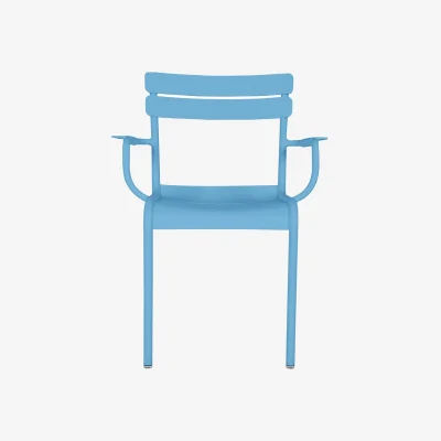 Made in Design Luxembourg Bridge Stackable armchair metal blue / Aluminium - Fermob