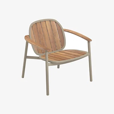 Made in Design Twins Lounge armchair wood beige wood & metal - Emu