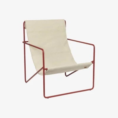 Made in Design Desert Armchair textile beige / Red structure - Recycled plastic bottles - Ferm Living